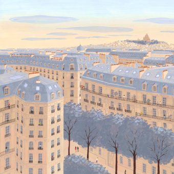 Papier peint panoramique Toits de Paris Jour 150x330 cm - 3 lés - Partie A Isidore Leroy