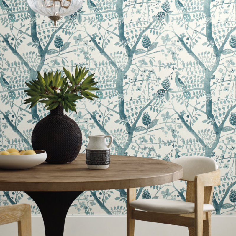 Peacock Garden Peel + Stick Wallpaper – York Wallcoverings