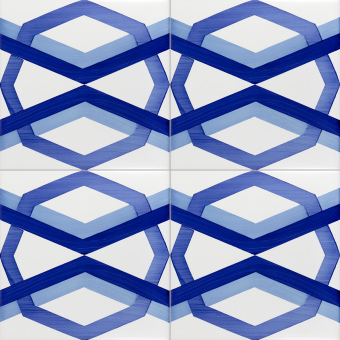 Piastrella Bauhaus Blu Tipo 18