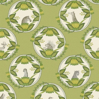 Ardmore Cameos Wallpaper Vert/Gris Cole and Son