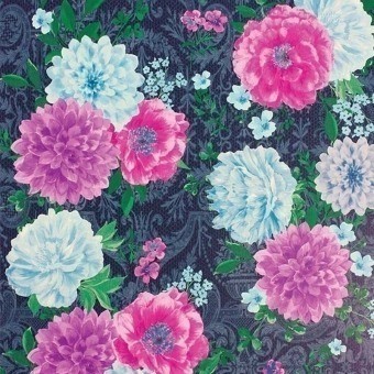 Duchess Garden Wallpaper Ink/Pink/Magenta/Turquoise Matthew Williamson