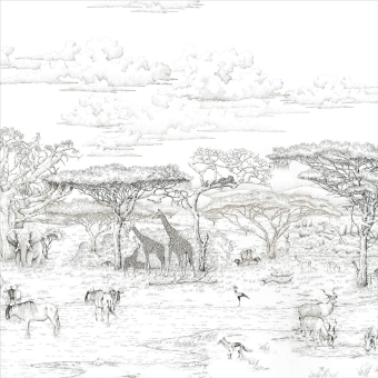 Papier peint panoramique Vallée du Rift Gris 150x330 cm - 3 lés - Partie A Isidore Leroy