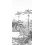 Carta da parati panoramica Rivière des Parfums grigio Gravure Isidore Leroy 150x330 cm - 3 lés - Partie C  6246162