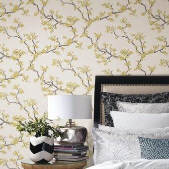 Branches Wallpaper Gold York Wallcoverings