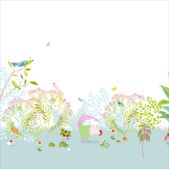 Papier peint panoramique Botanique Rose 150x330 cm - 3 lés - Partie A Little Cabari
