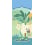 Carta da parati panoramica Prithvi Opacoa blu Little Cabari 150x330 cm - 3 lés - Partie B DM-ST-H330X150-PRI-BLE-B