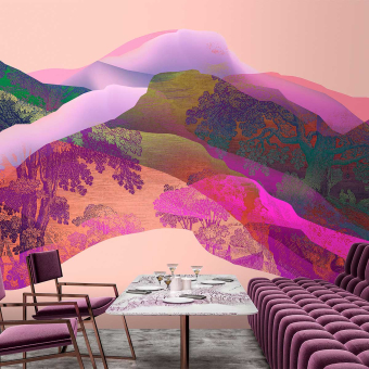 Magic Mountain Panel Pink Walls by Patel