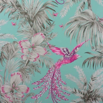 Bird of Paradise Wallpaper Fuchsia/Turquoise Matthew Williamson