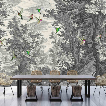 Fancy Forest Panel Grey Walls by Patel