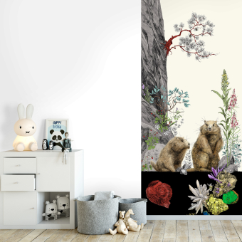 Papier peint panoramique Marmottes Droit Multicolore Edmond Petit