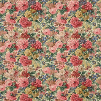 Rose and Peony 3 Fabric Red Sanderson