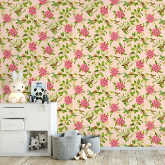Pink Lotus Wallpaper Blush Clarke and Clarke