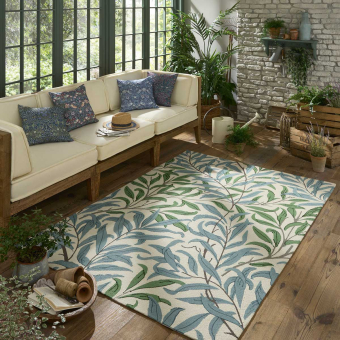 Willow Boughs in-outdoor Rug leafy arbour Morris and Co