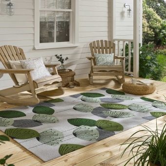 Dandelion Clocks Green in-outdoor Rug