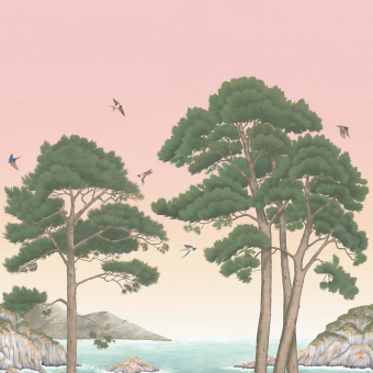 Papier peint panoramique Coastline Pink Osborne and Little
