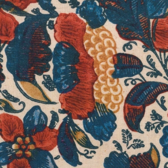 Tessuto Remondini Floral Blue/Red Mindthegap