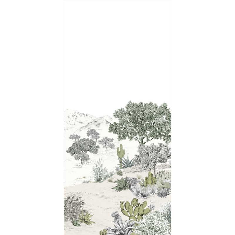 Papier peint panoramique Succulentes Naturel - Isidore Leroy