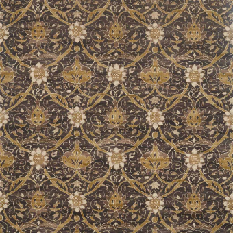 Montreal Fabric Charcoal/Mustard Morris and Co
