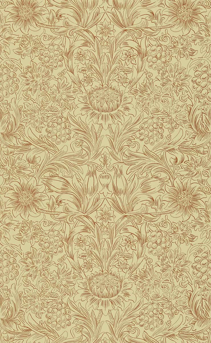 Sunflower Etch Wallpaper Morris and Co