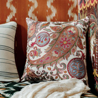 Samarkand Suzani Silk Embroidered Cushion 45x45 cm Mindthegap