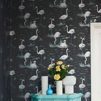 Flamingos Restyled Wallpaper Ballet slipper Cole and Son