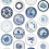 Carta da parati Porcelain Studio Ditte Blue Porcelain-wallpaper-Blue