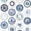 Papier peint Porcelain Studio Ditte Blue Porcelain-wallpaper-Blue