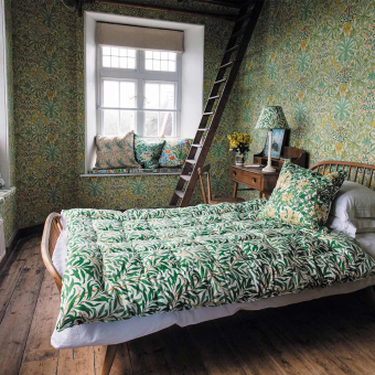 Woodland Weeds Wallpaper Sap Green Morris and Co