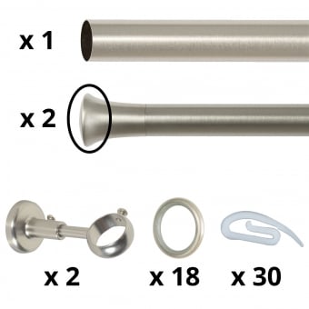 Absis 31 rod wall installation kit with rings