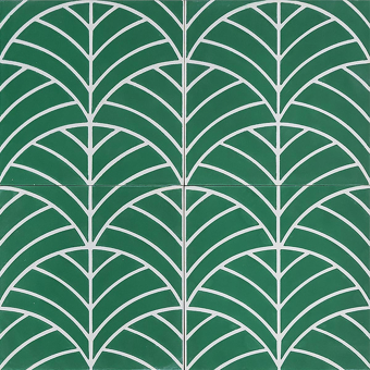 Trees cement Tile Pea Green Ivory Marrakech Design