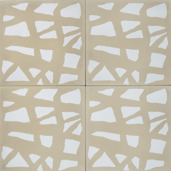 Carreau ciment Grid Pure White Silk Marrakech Design