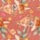 Tissu Fleurs fauves Étamine Corail 19592244