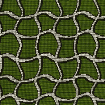 Tissu Wobble Grid Emerald Rubelli