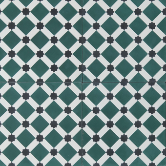 Harlekin cement Tile Bottle Green Marrakech Design