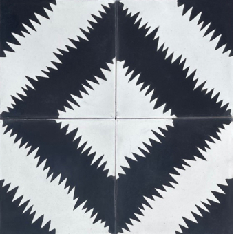 Zigzag on Four cement Tile