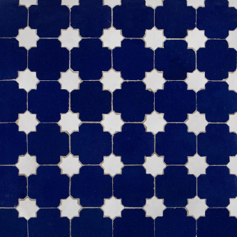 Mosaik Sparkle Blanc. Bleu Royal De Tegel