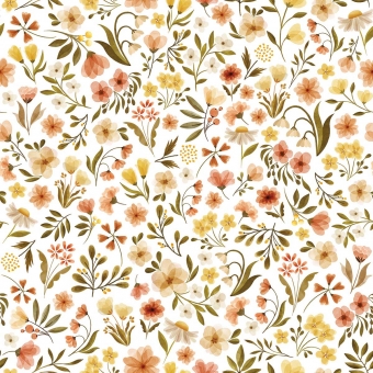 Vintage Flowers Wallpaper Jaune Lilipinso