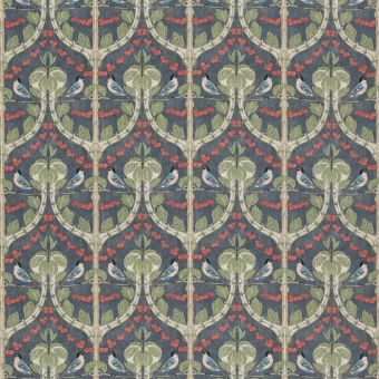 Birds & Cherries Cotton Fabric