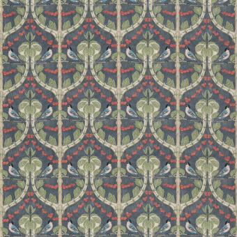 Tessuto Birds & Cherries Cotton