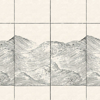 Papier peint panoramique Lin Waves Graphite Coordonné