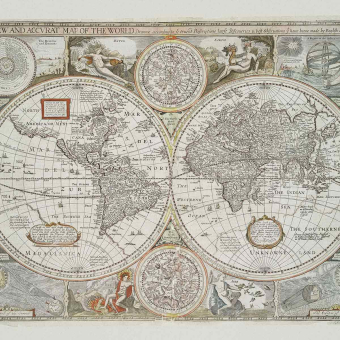 Papeles pintados seda Historical Map