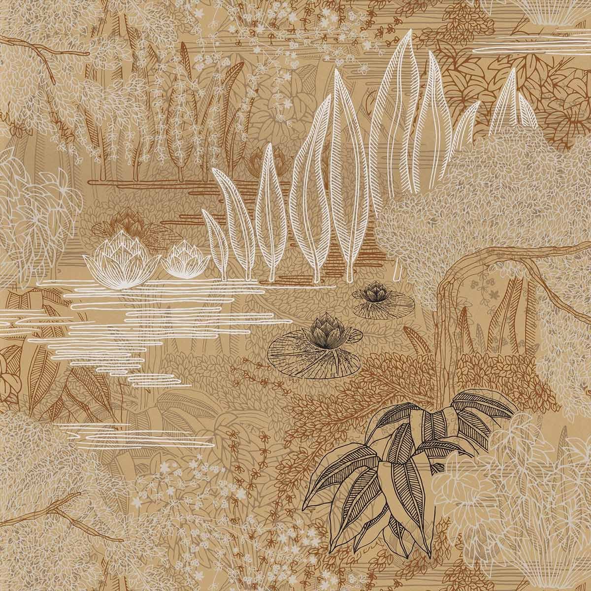 ジャスミン【Jasmine】/　淡ベージュ Jasmin Wallpaper - Casamance