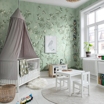 Papier peint panoramique Chinoiserie Chic Pearl Grey Rebel Walls