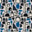 Terciopelo Babylone Blue Babel Brune Bleu et Beige O4BL2