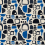 Velluto Babylone Blue Babel Brune Bleu et Beige O4BL2