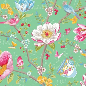 Pip Studio Birds in Paradise Wallpaper Red