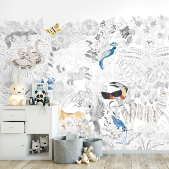 Les 5 Continents Gris Coloré Panel