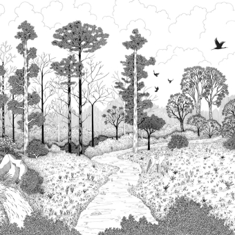 Papier peint panoramique La Biche aux Bois
