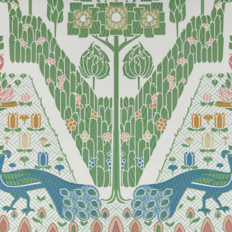 V&A Peacock Topiary Wallpaper