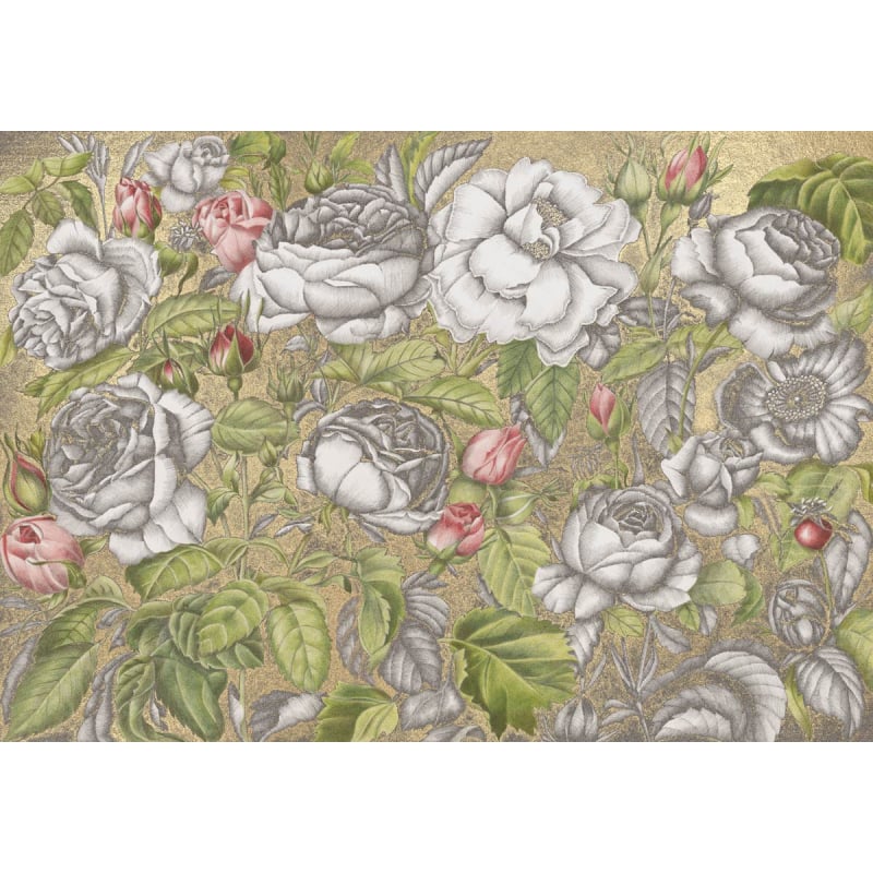 Roses Anciennes Or Panel Etoffe.com x Catherine Prigent